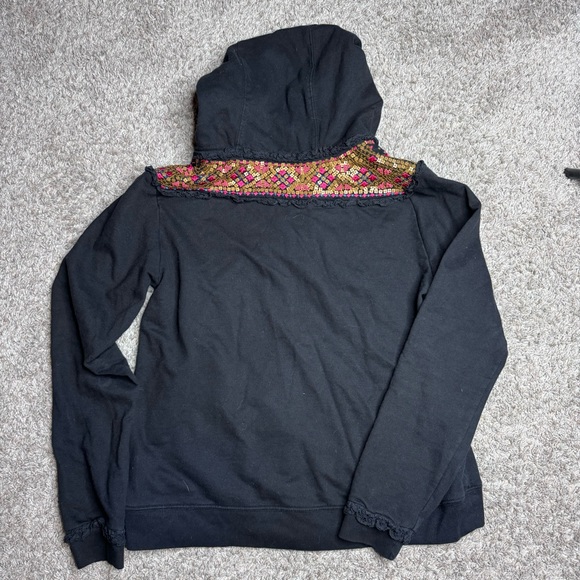 ANTHROPOLOGIE AKEMI + KIN Embellished Sweatshirt. Size S Black & Pink - Picture 6 of 7